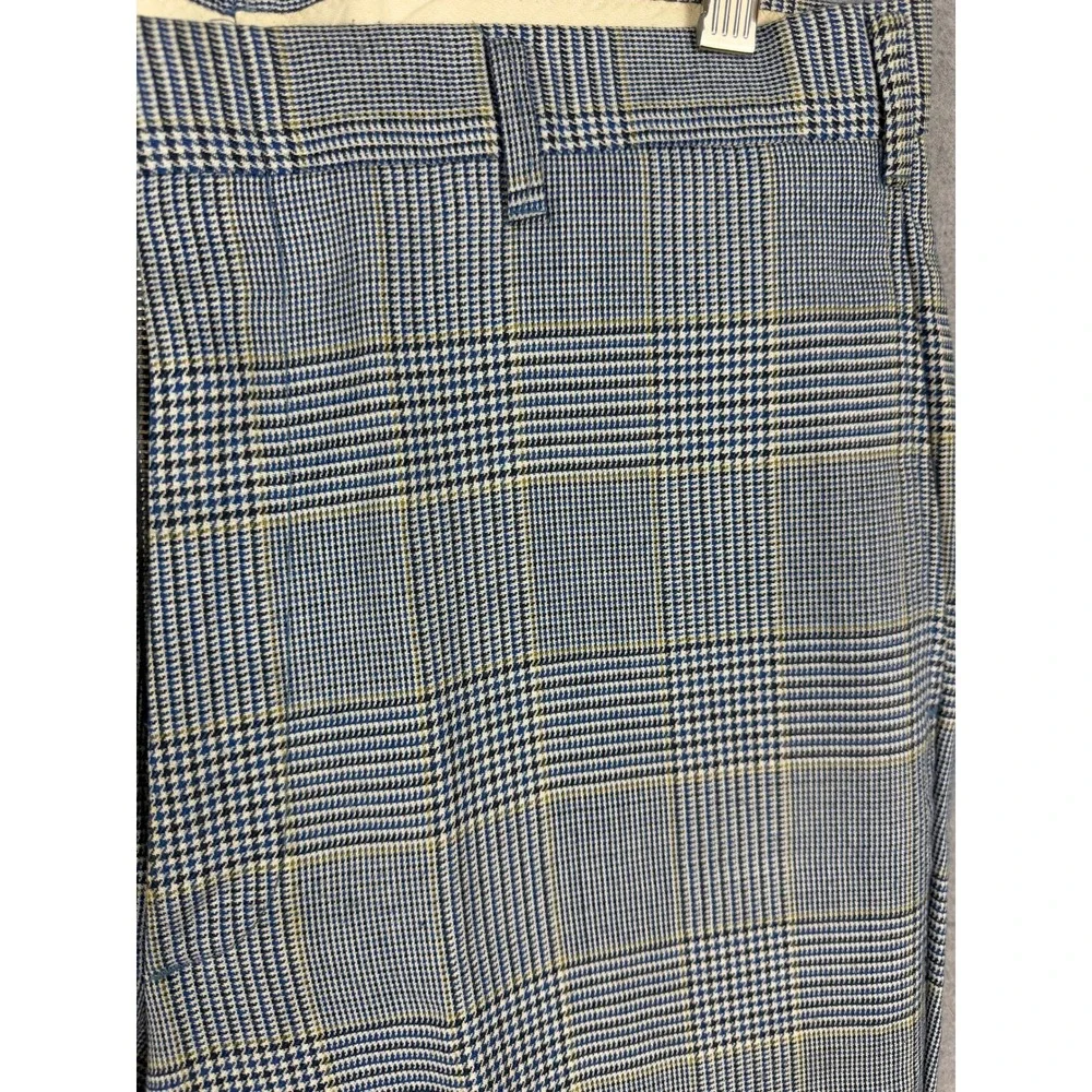 Vintage Farah Mens‎ Blue Glen Plaid Trousers Made in USA Talon Zip 32x29